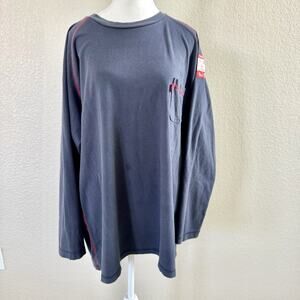 Portwest BizFlame FR Crew Neck Shirt Blue ARC 2 XX-LARGE Safety Work Tee Shirt